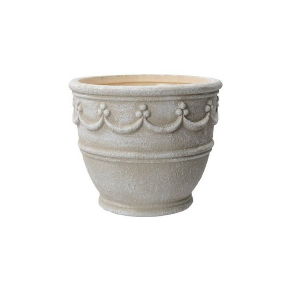 My Texas House 8" Ceramic Retro Planter Cream